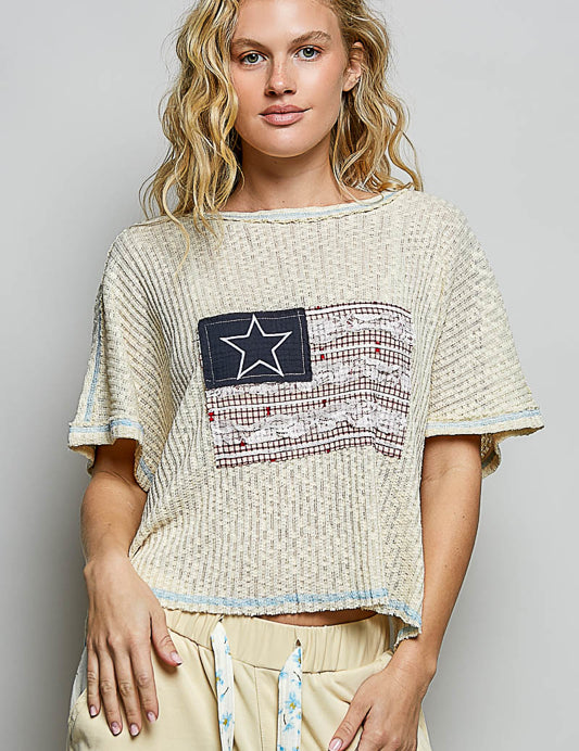 POL Patchwork Flag Top on Simply Obsessed