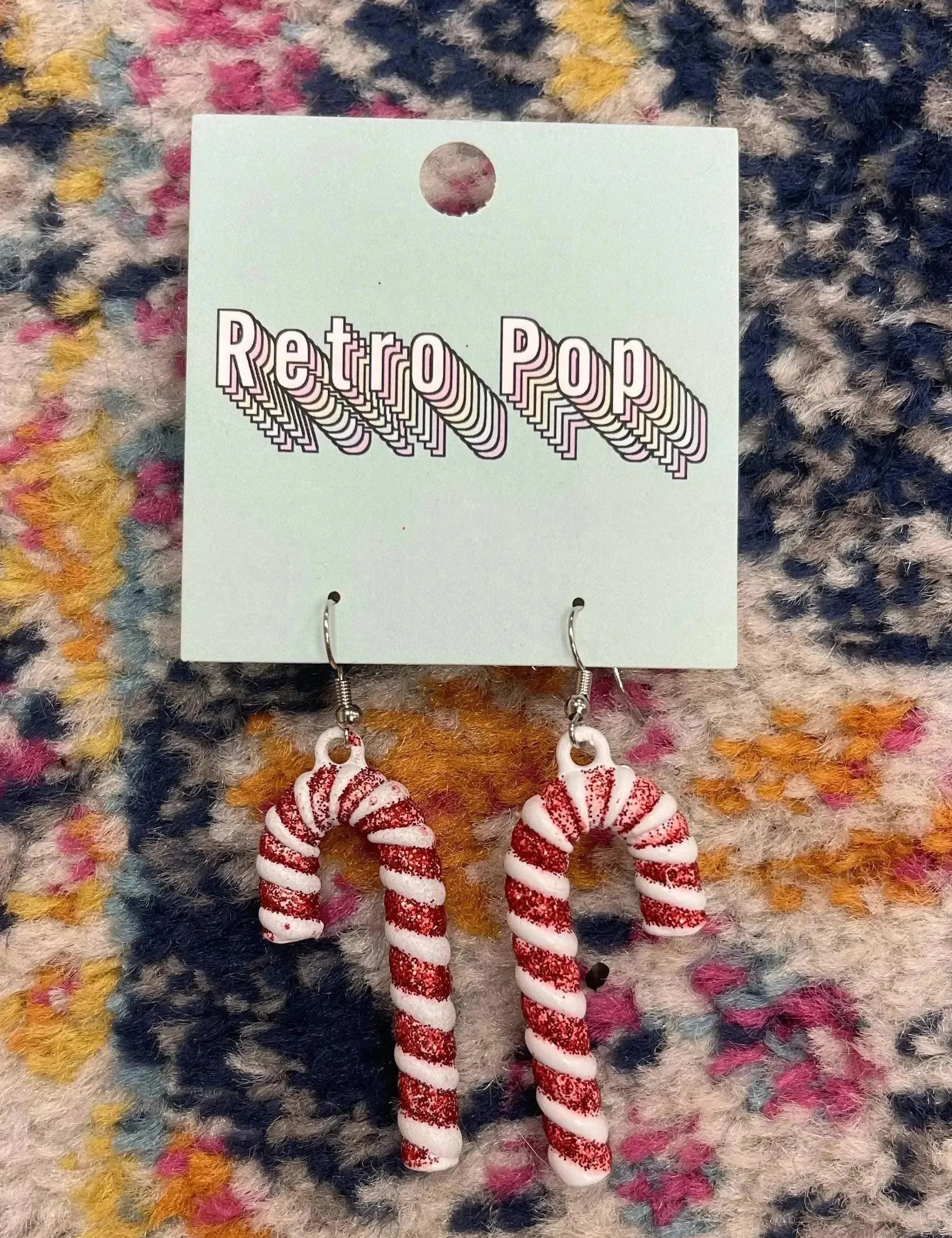 Glitter Candy Cane Earrings on Simply Obsessed