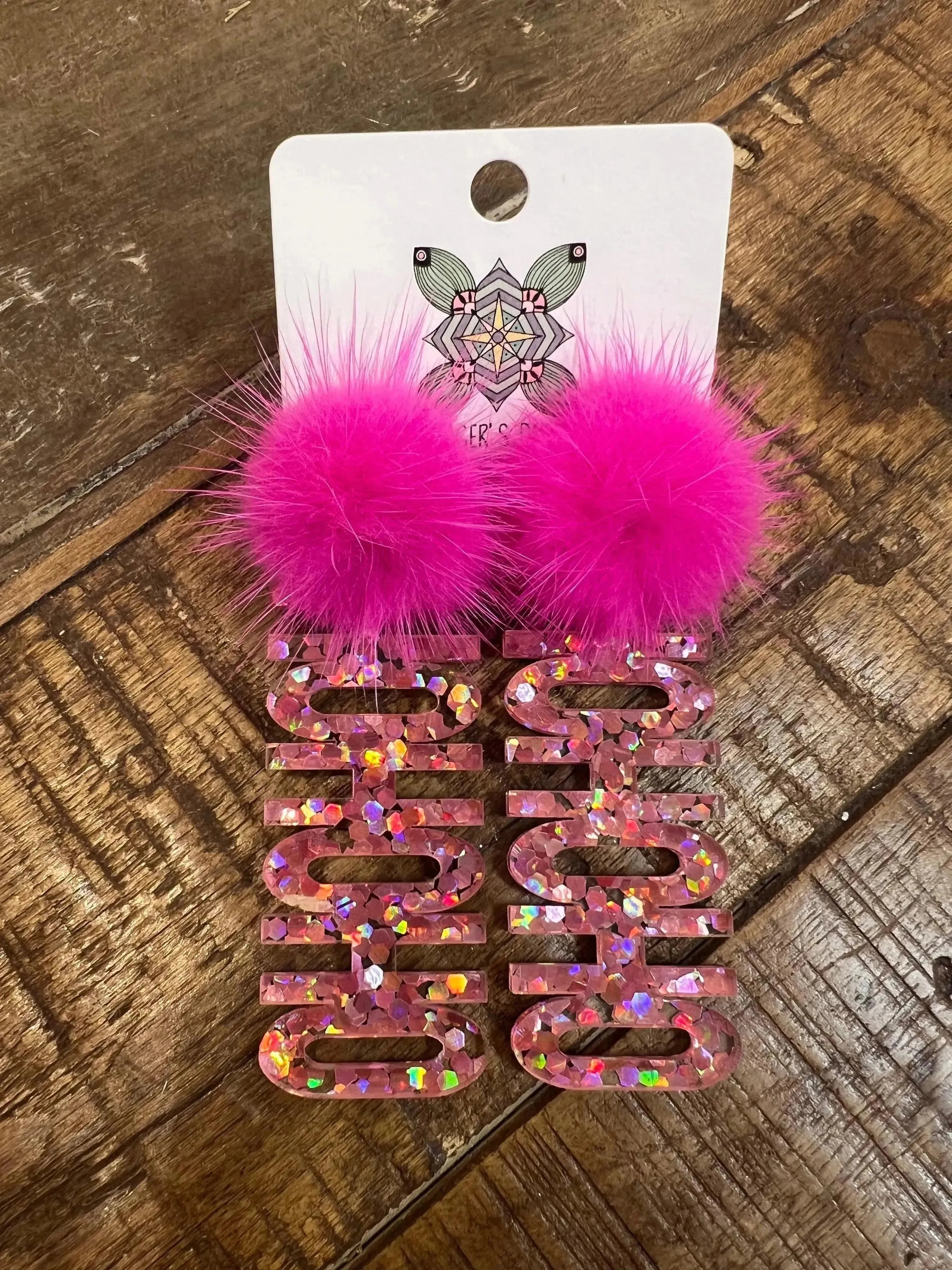 Glitter Ho Ho Ho w/ Pom Pom Earrings on Simply Obsessed