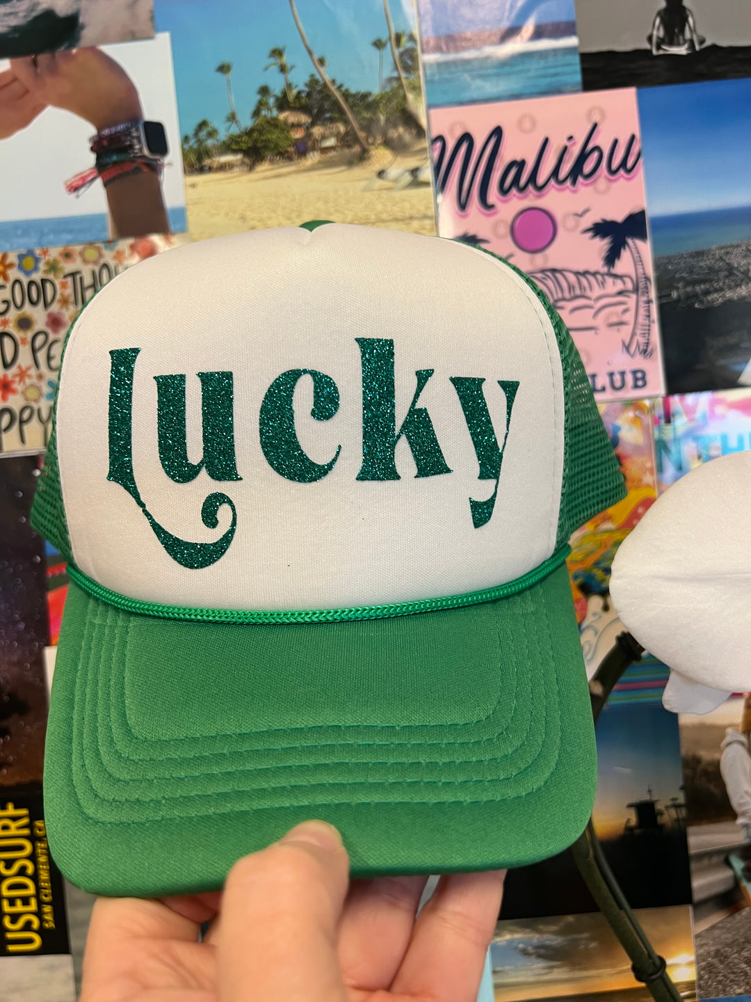 Glitter Lucky Trucker Hat on Simply Obsessed