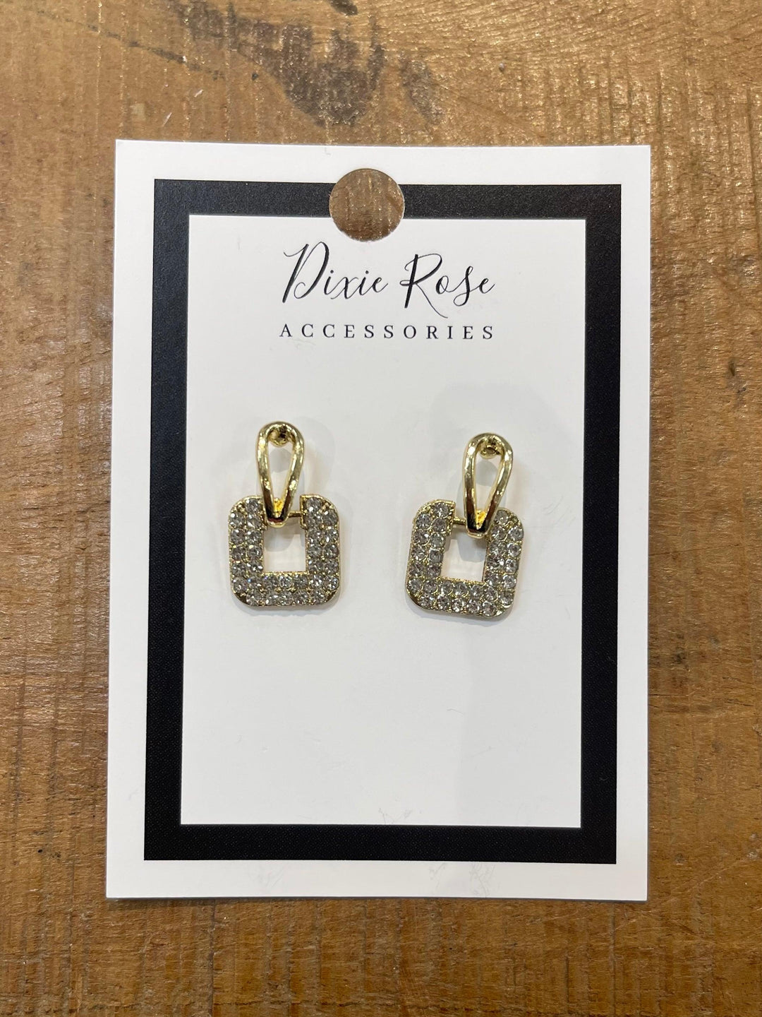 Gold Bling Square Studs on Simply Obsessed