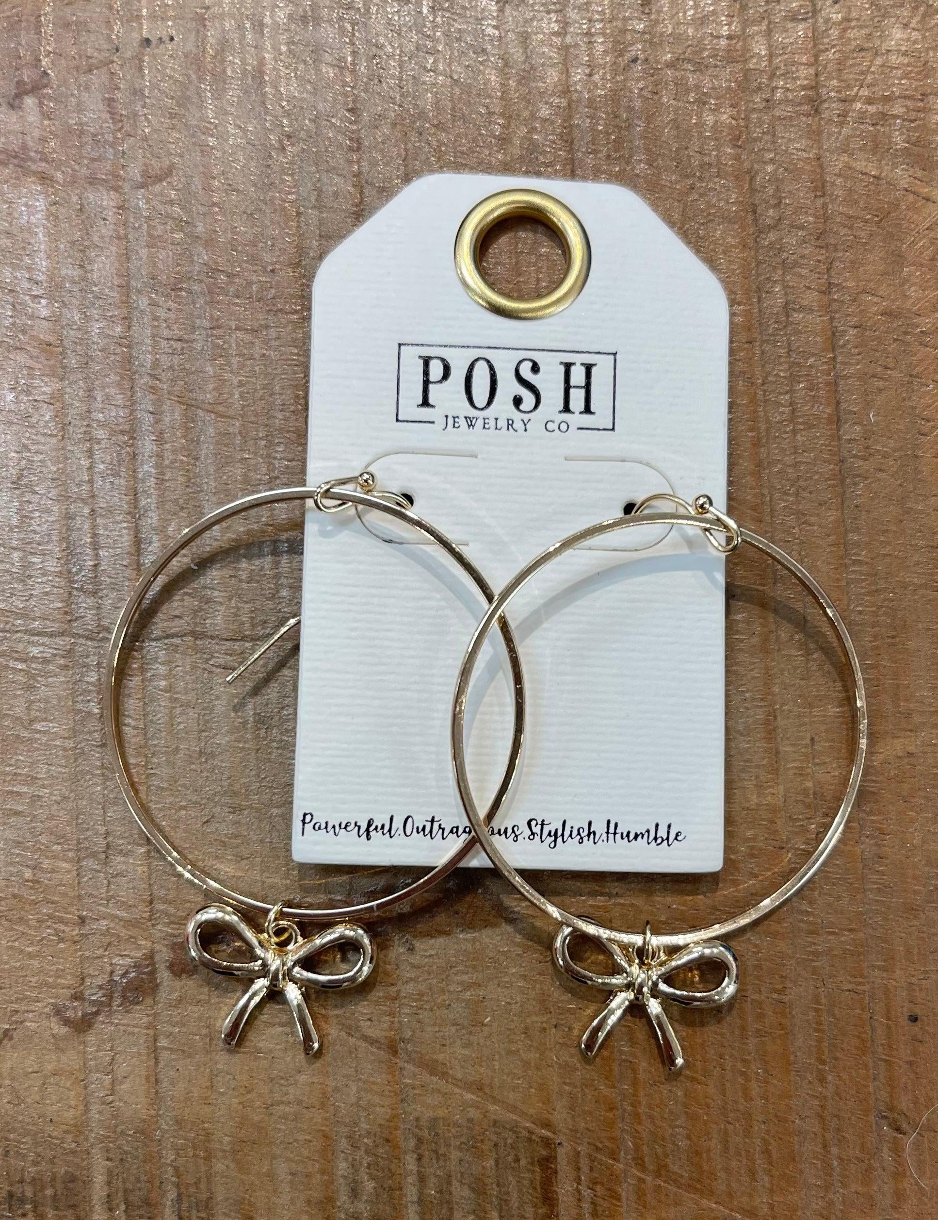 Gold Bow Hoops on Simply Obsessed