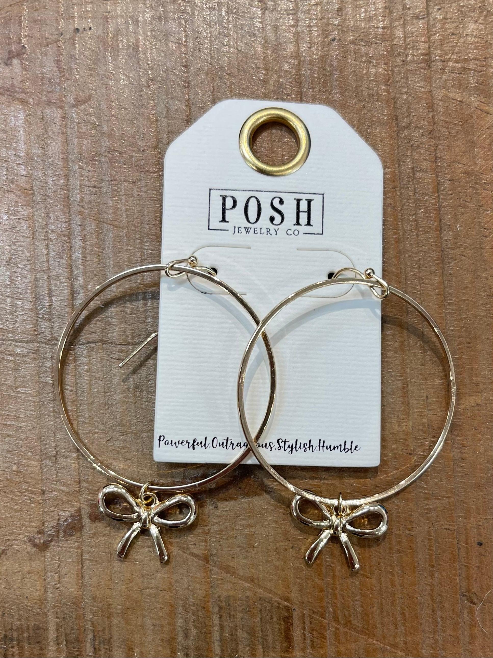 Gold Bow Hoops on Simply Obsessed