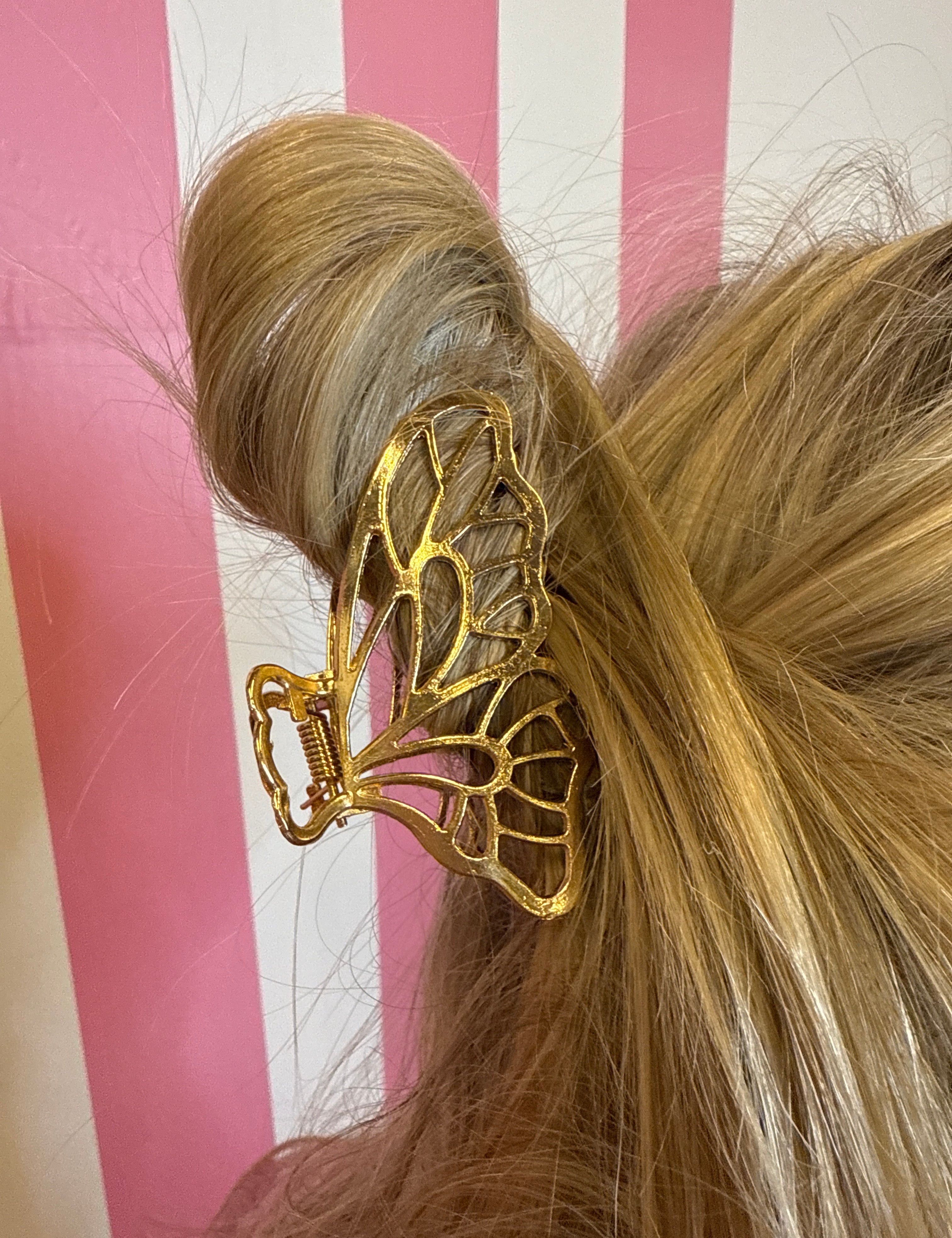 Gold Butterfly Hair Clip on Simply Obsessed
