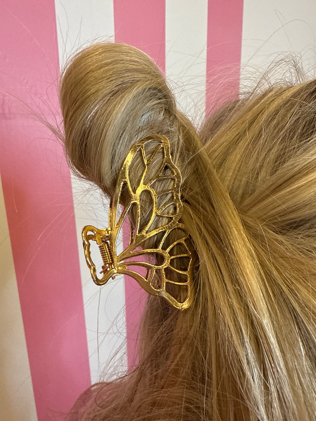 Gold Butterfly Hair Clip on Simply Obsessed