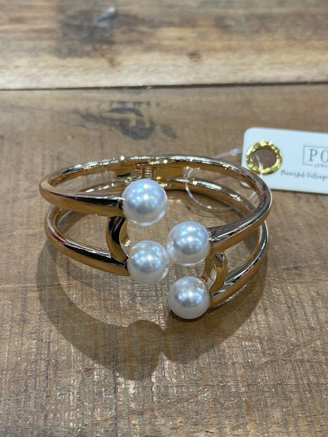 Gold Pearl Bracelet on Simply Obsessed