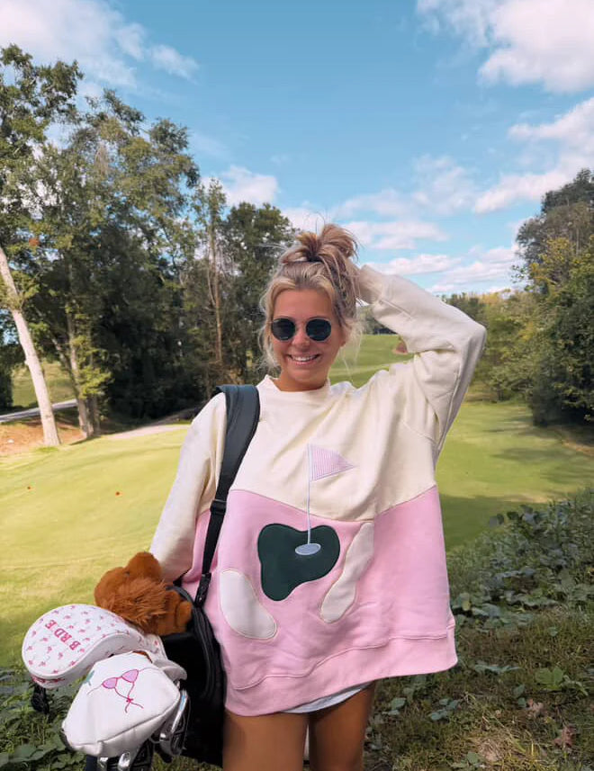 SUNKISSED COCONUT Golf Mockneck Sweatshirt on Simply Obsessed