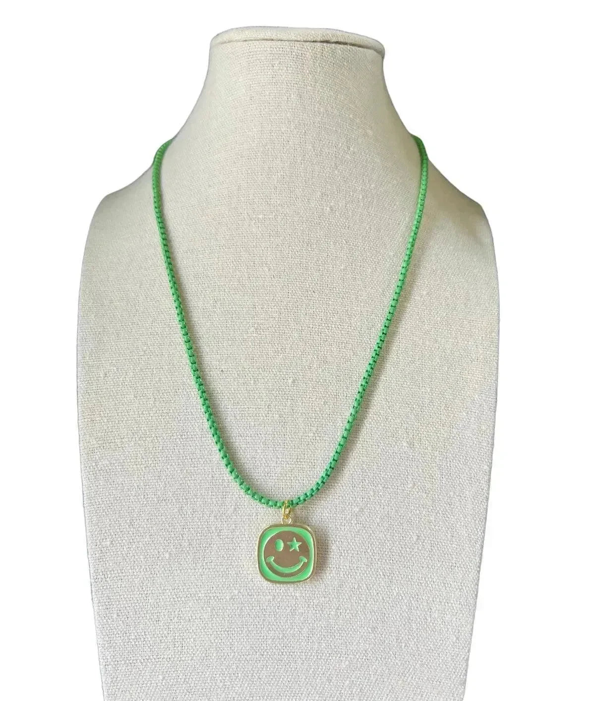 Green Smiley Necklace on Simply Obsessed