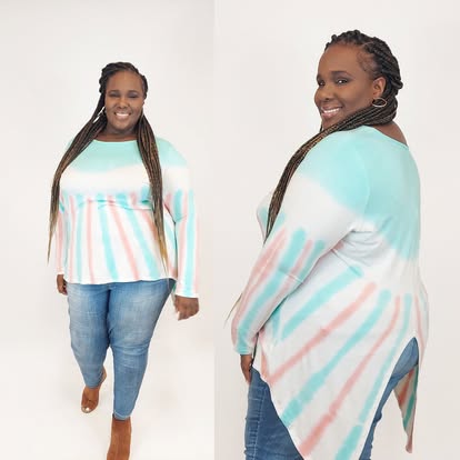 NIKI & ALEX Tiedye High-Low Slit Back Mint **PLUS SALE** on Simply Obsessed