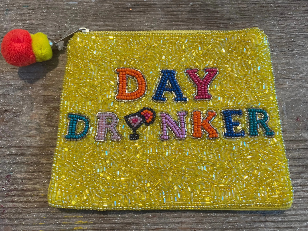 Hand Beaded Day Drinker Large Coin Purse on Simply Obsessed