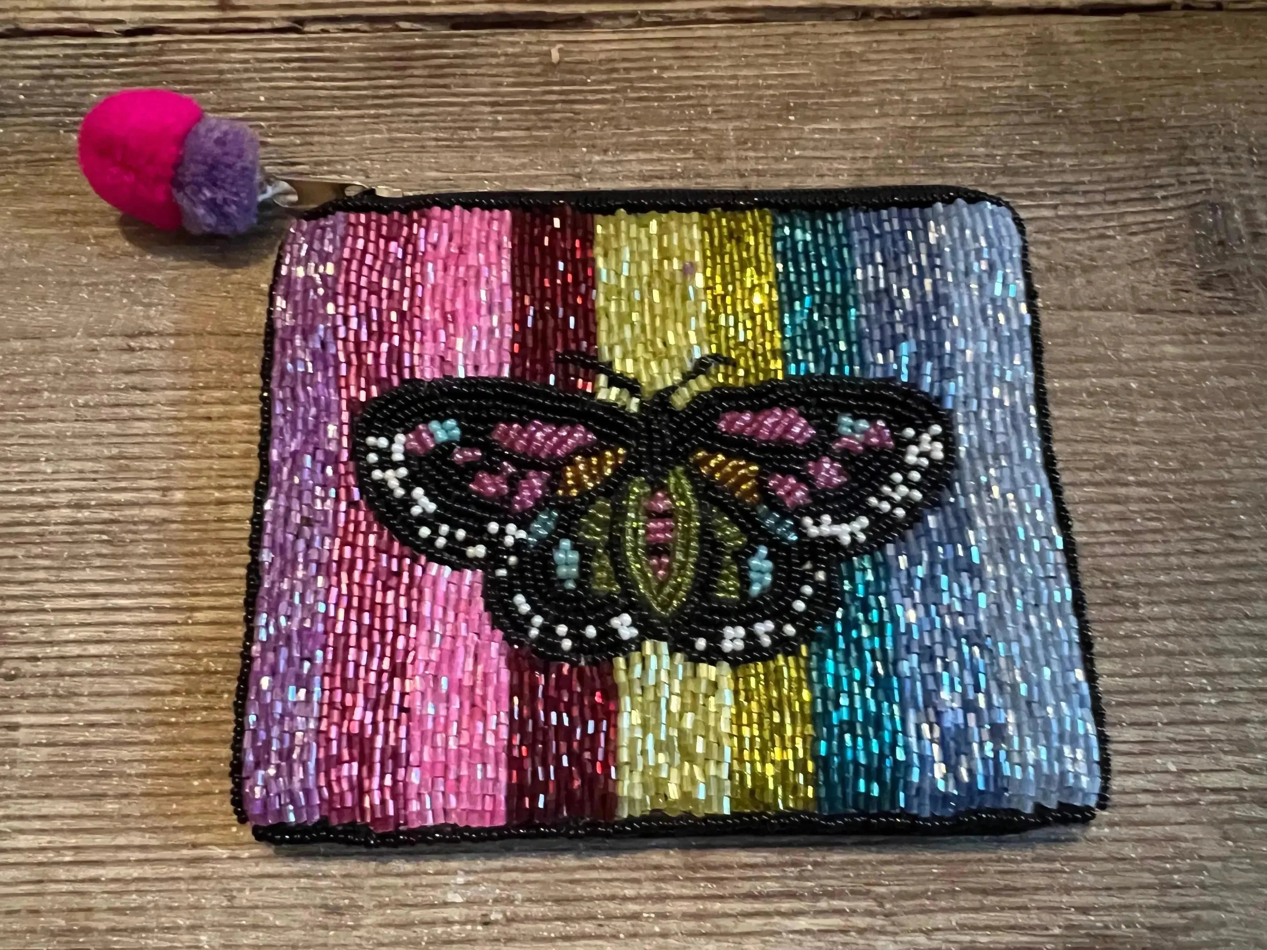 Hand Beaded Large Butterfly Coin Purse on Simply Obsessed