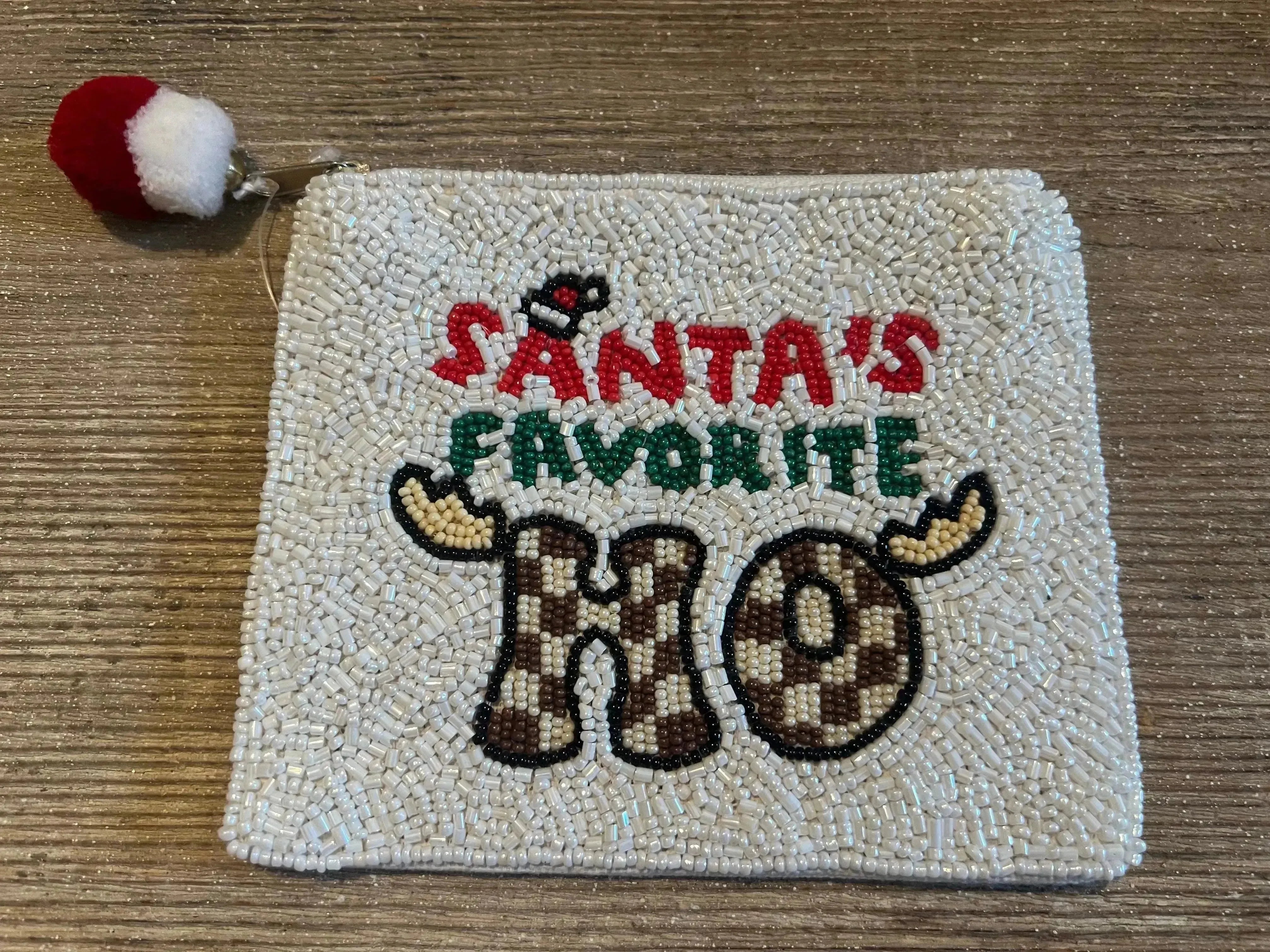 Hand Beaded Santa's Favorite Ho Large Coin Purse on Simply Obsessed