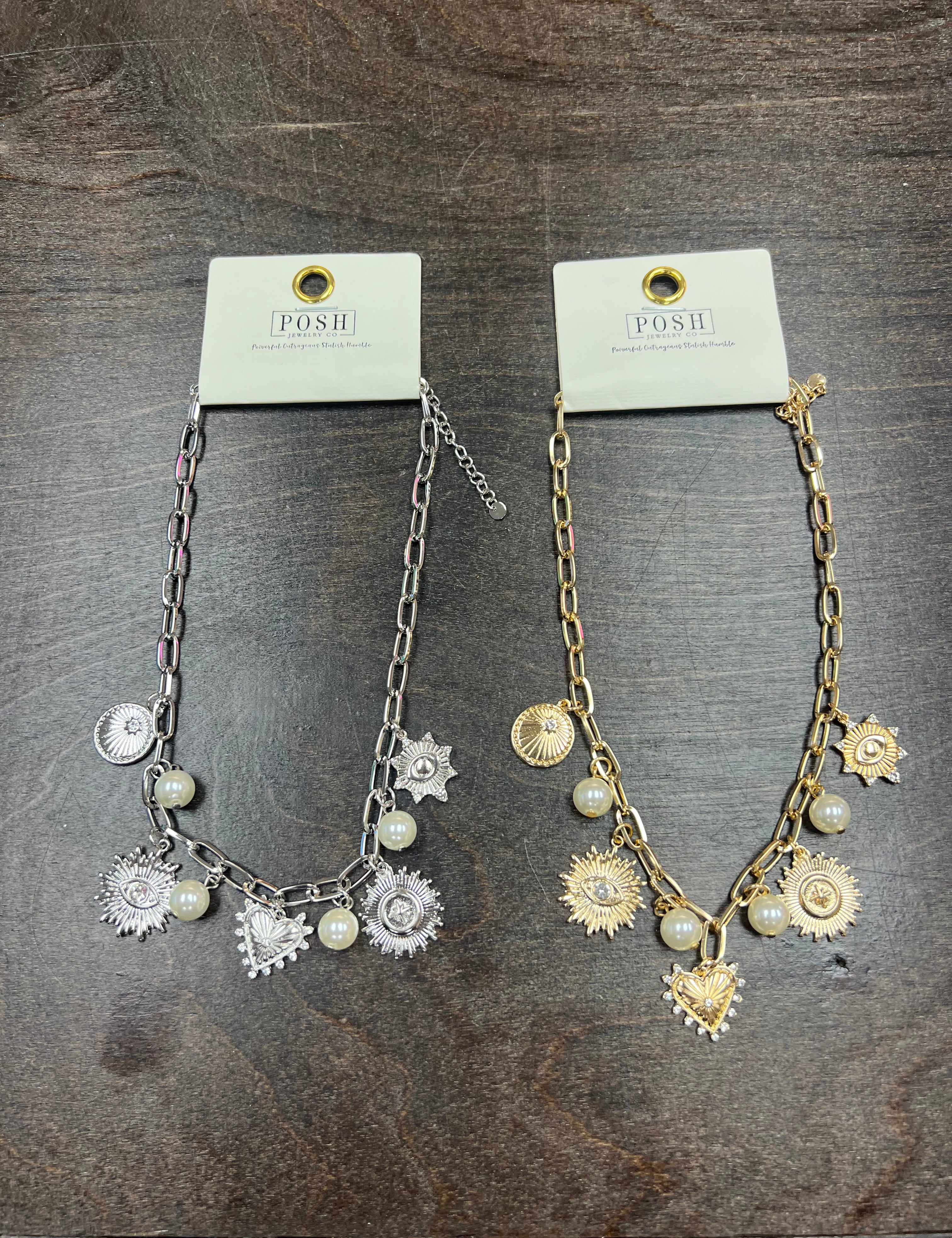 Heart Pearl Charm Necklaces on Simply Obsessed