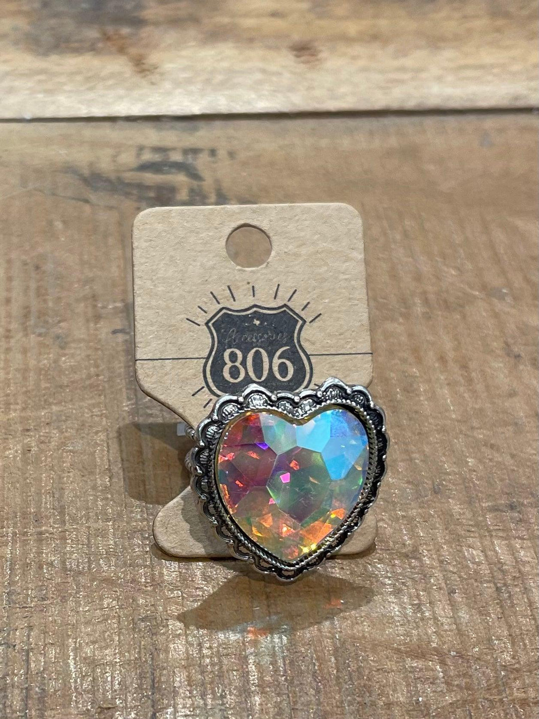 Heart Stone Adjustable Ring on Simply Obsessed