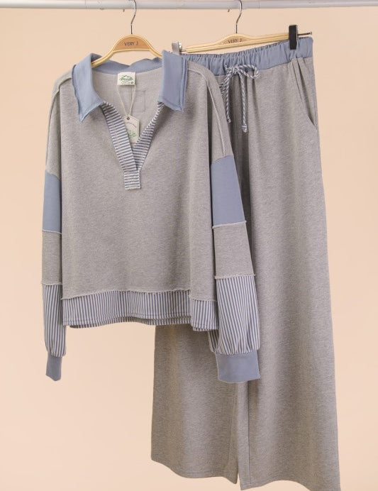 VERY J Color Block Casual Knit Set on Simply Obsessed