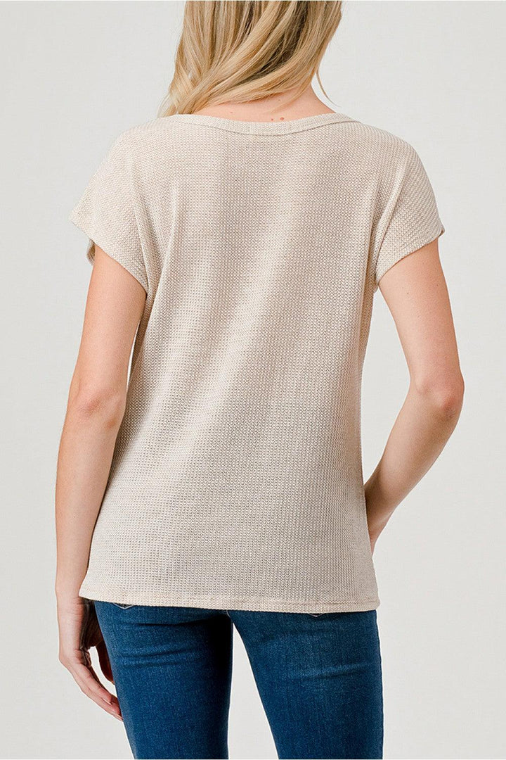 HEIMIOUS Off-Side Knot Muscle Sleeve Top on Simply Obsessed