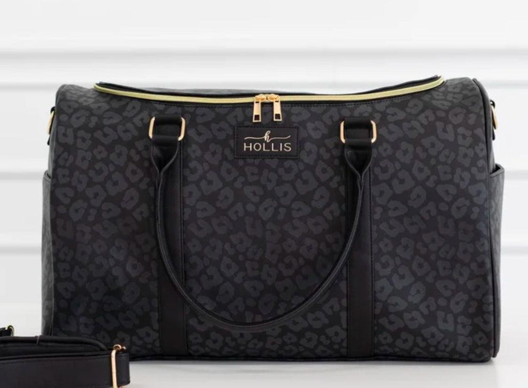 HOLLIS The Weekender Duffle-BLACK LEOPARD on Simply Obsessed