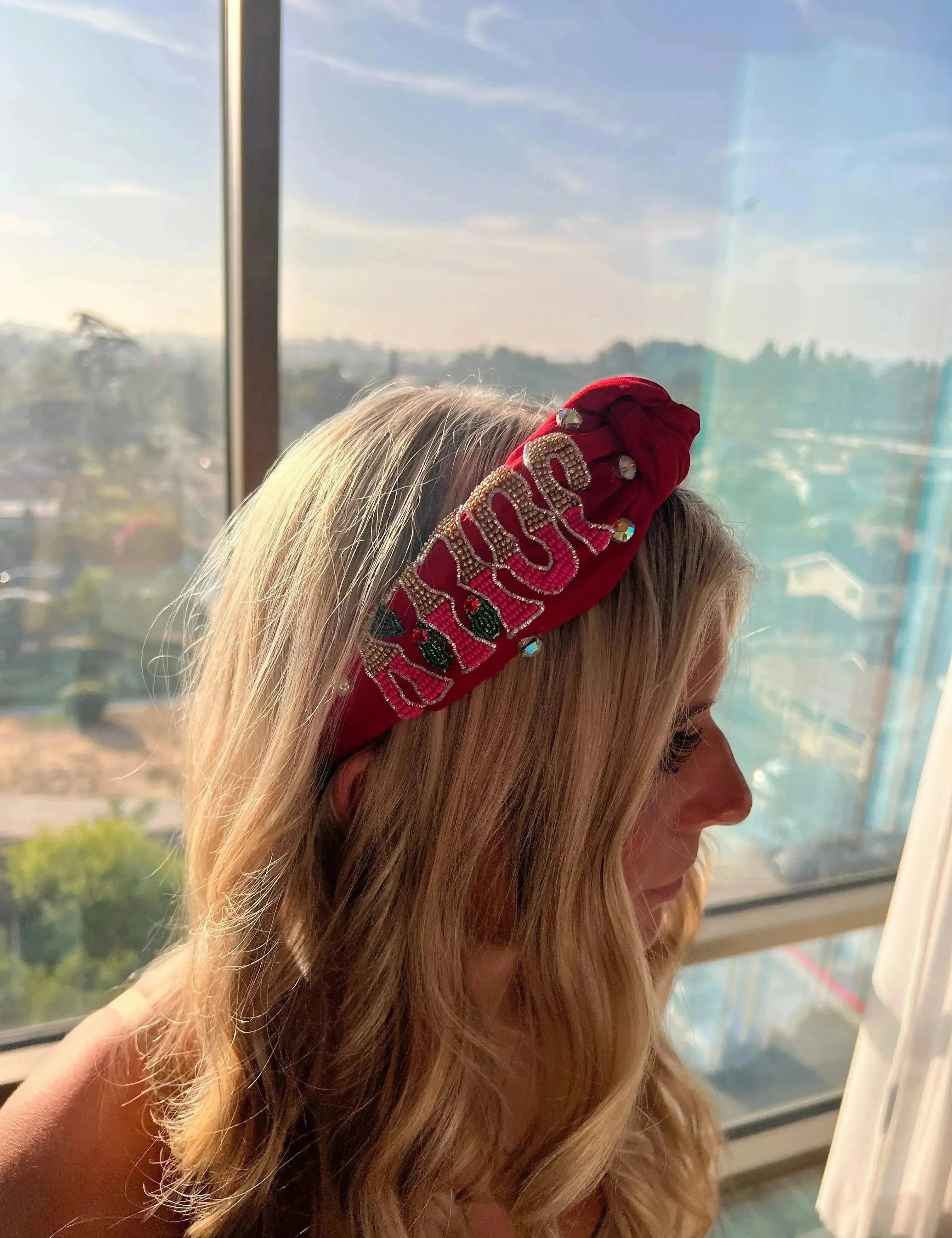 Holly Jolly Headband - Red on Simply Obsessed