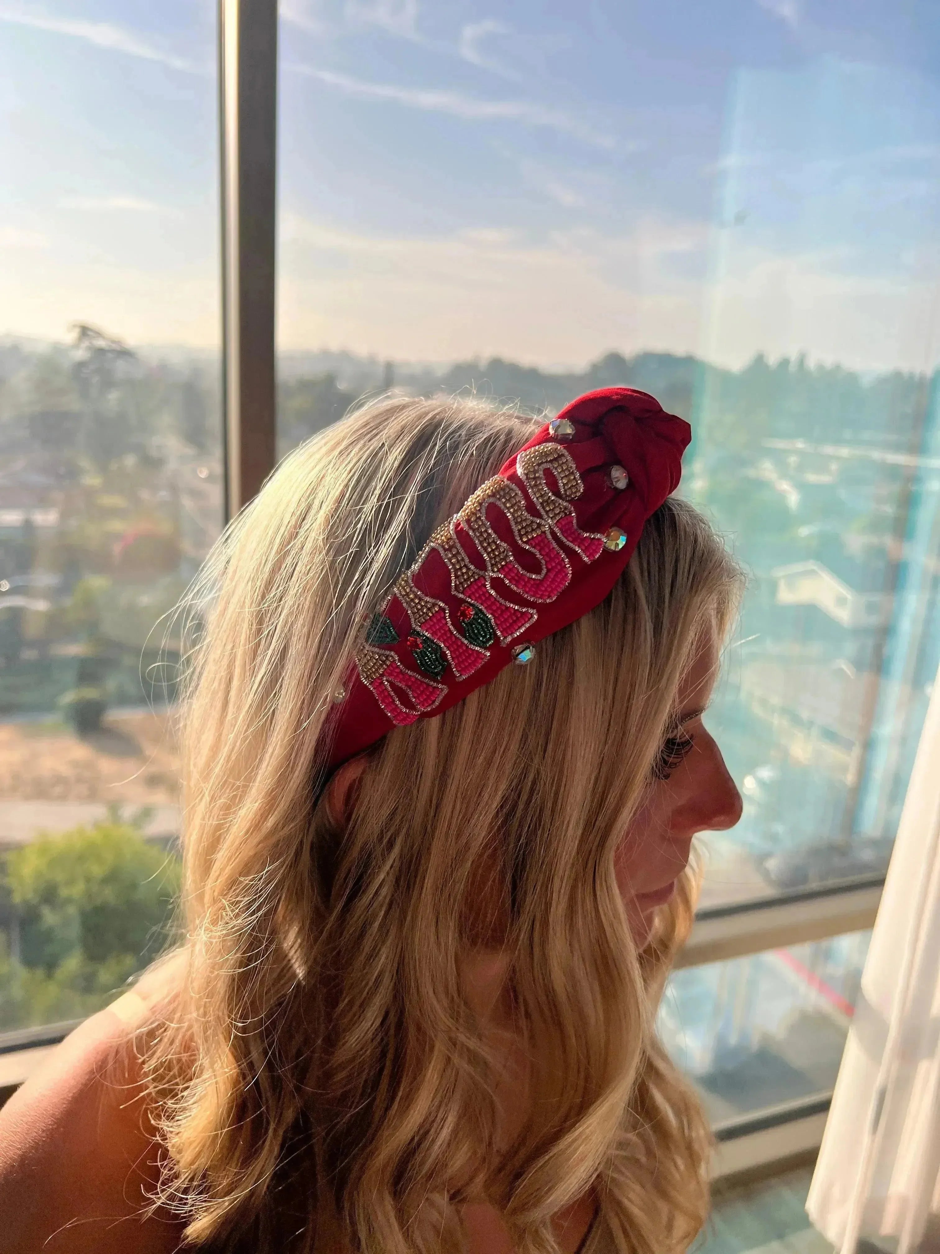 Holly Jolly Headband - Red on Simply Obsessed