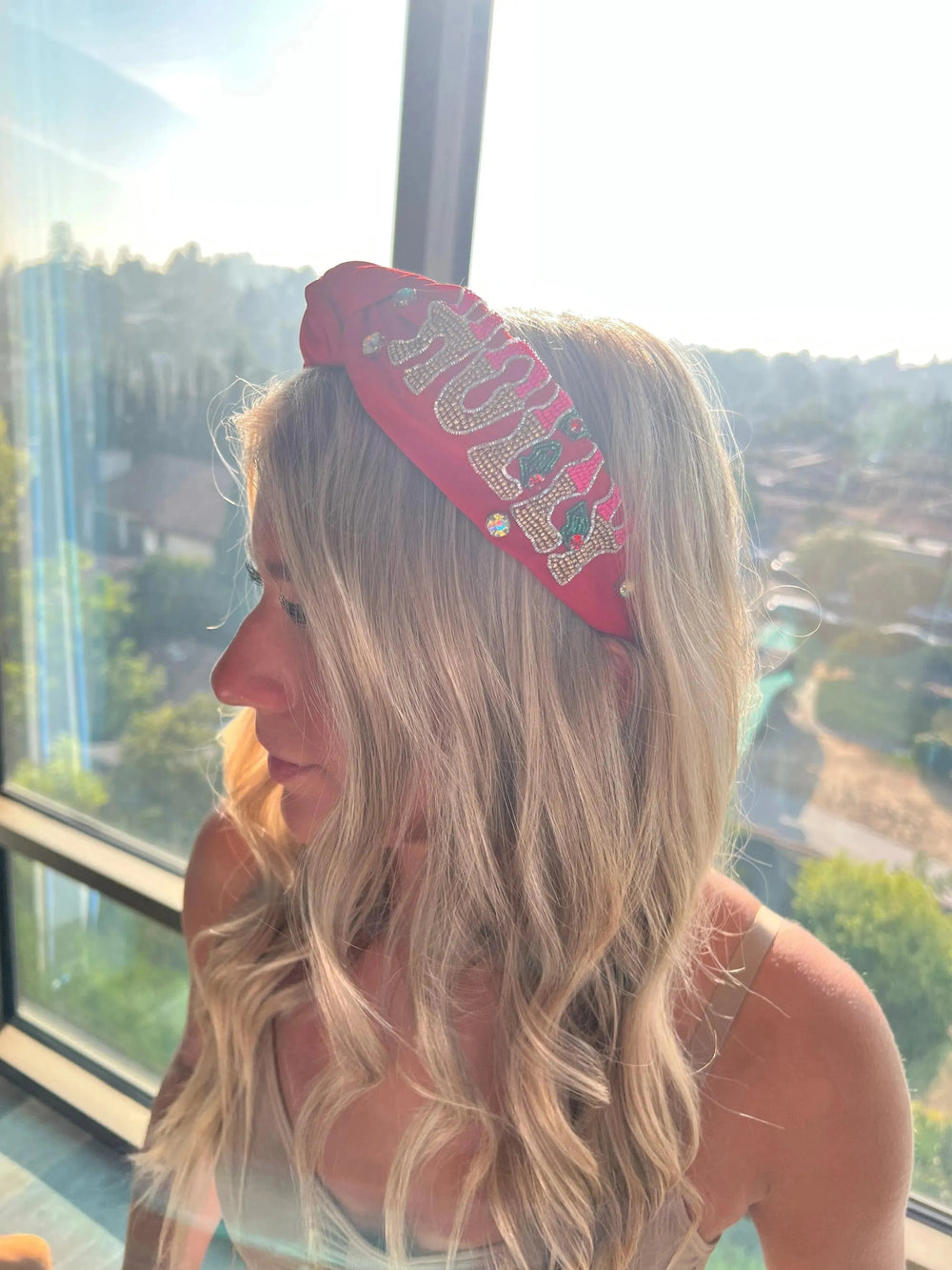 Holly Jolly Headband - Red on Simply Obsessed