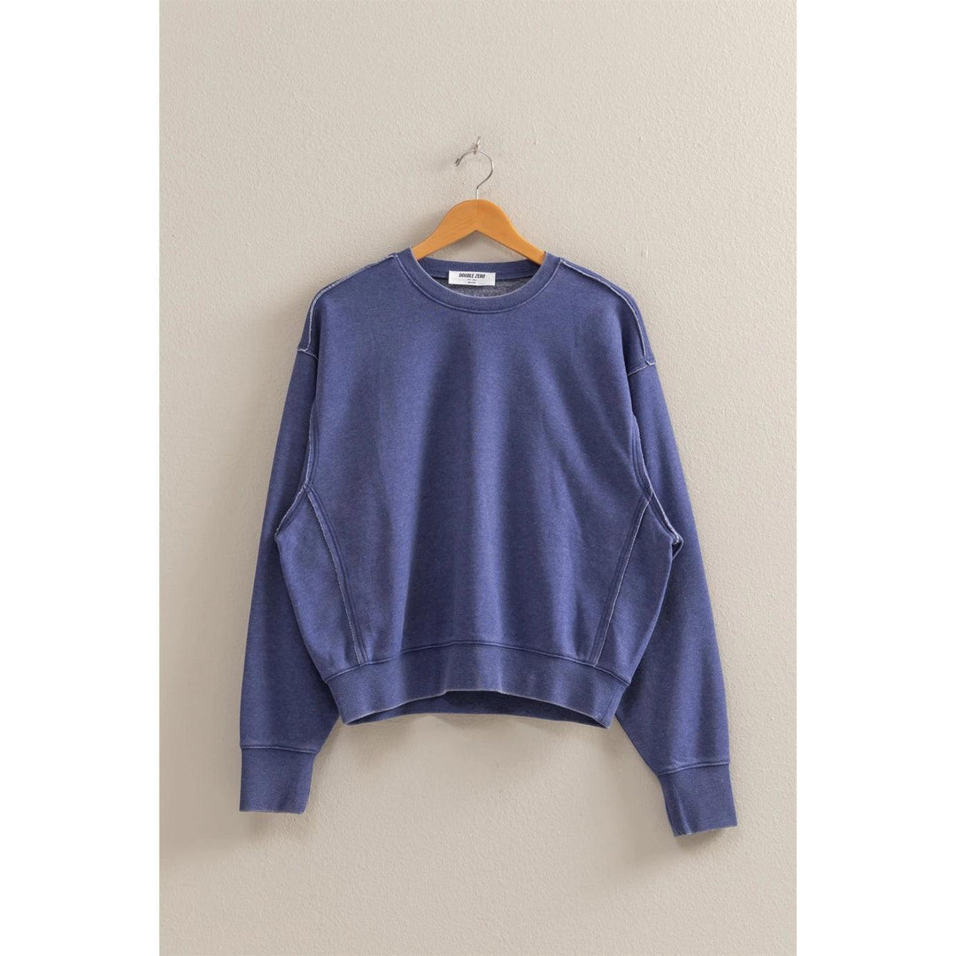 HYFVE Rest Day Seam Detail Sweatshirt - DUSTY INDIGO on Simply Obsessed