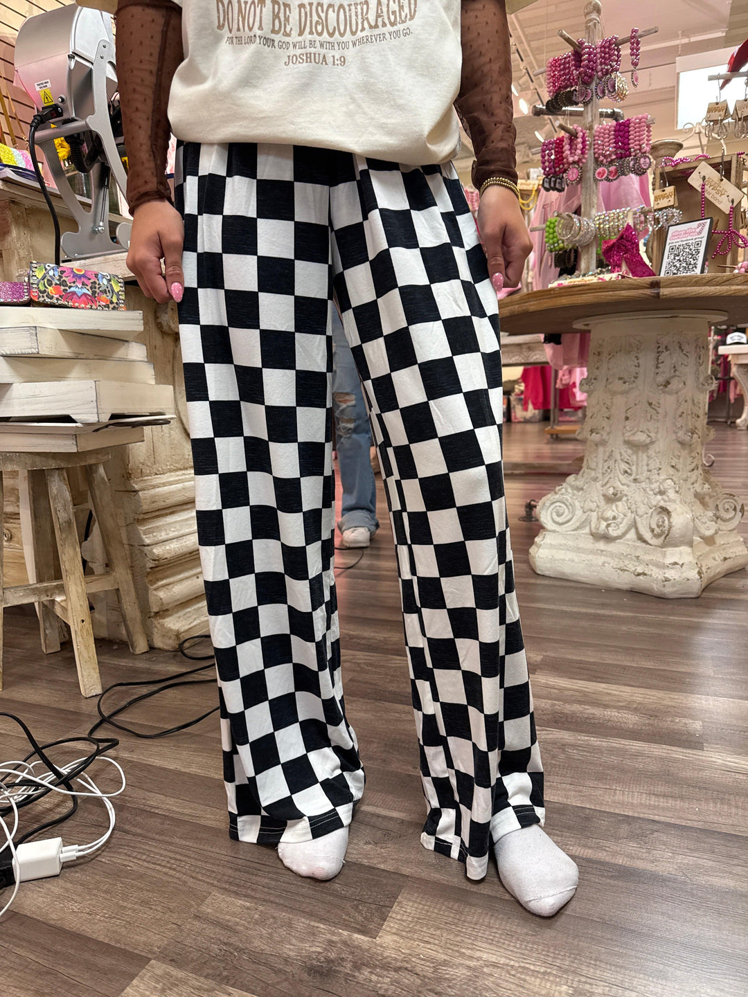 KIG Black Checkered Pants on Simply Obsessed