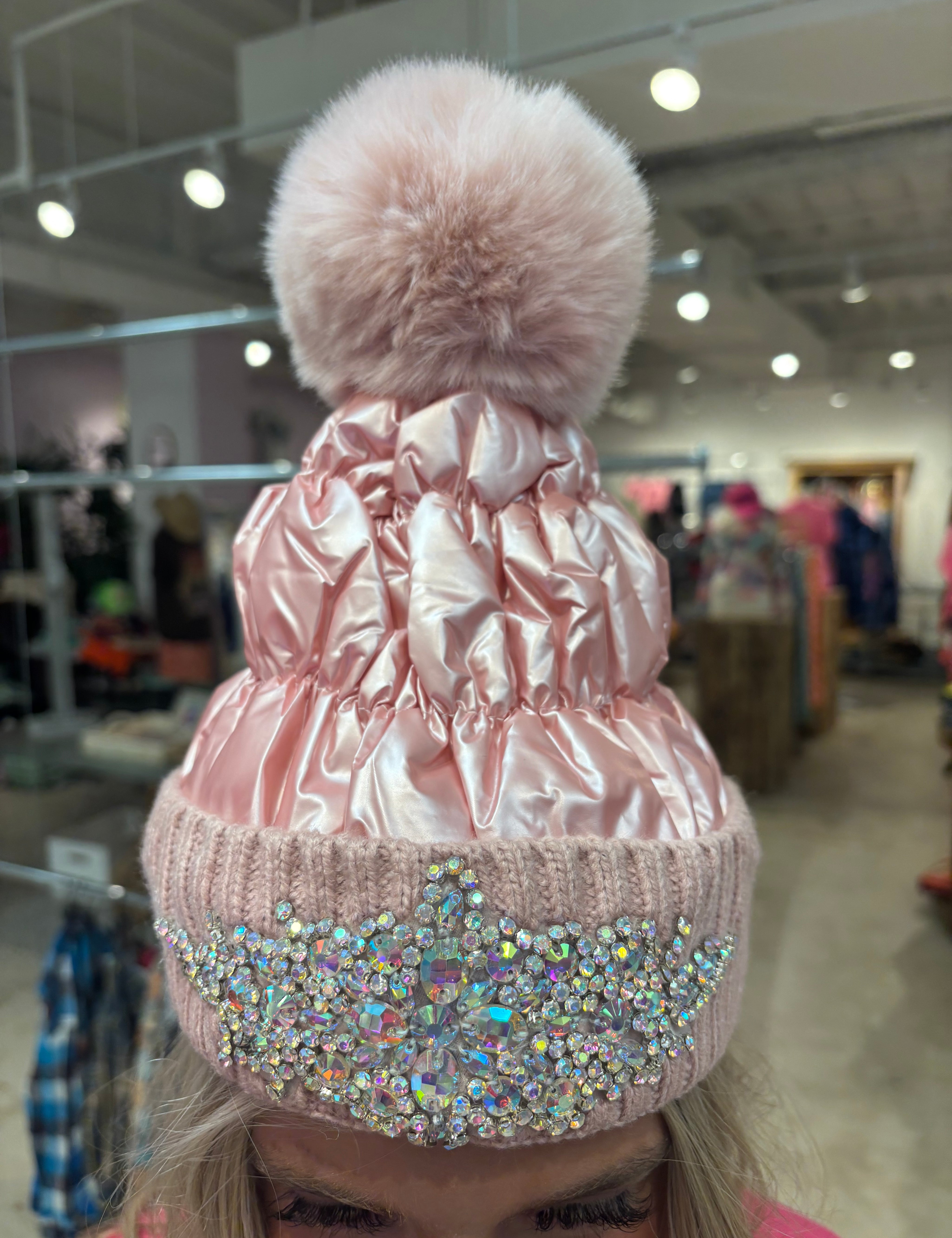 KIG Jewel Puff Beanies on Simply Obsessed