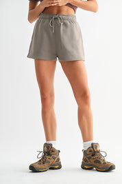 MONO B Cotton Blend Sweat Shorts - WARM GREY