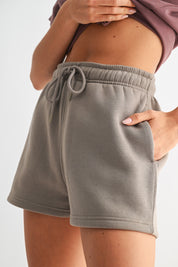 MONO B Cotton Blend Sweat Shorts - WARM GREY