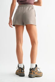 MONO B Cotton Blend Sweat Shorts - WARM GREY