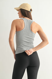 MONO B Scoop Neck Micro-Ribbed Tank Top