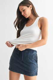 MONO B Scoop Neck Micro-Ribbed Tank Top