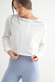 MONO B Long Sleeve Button Tee