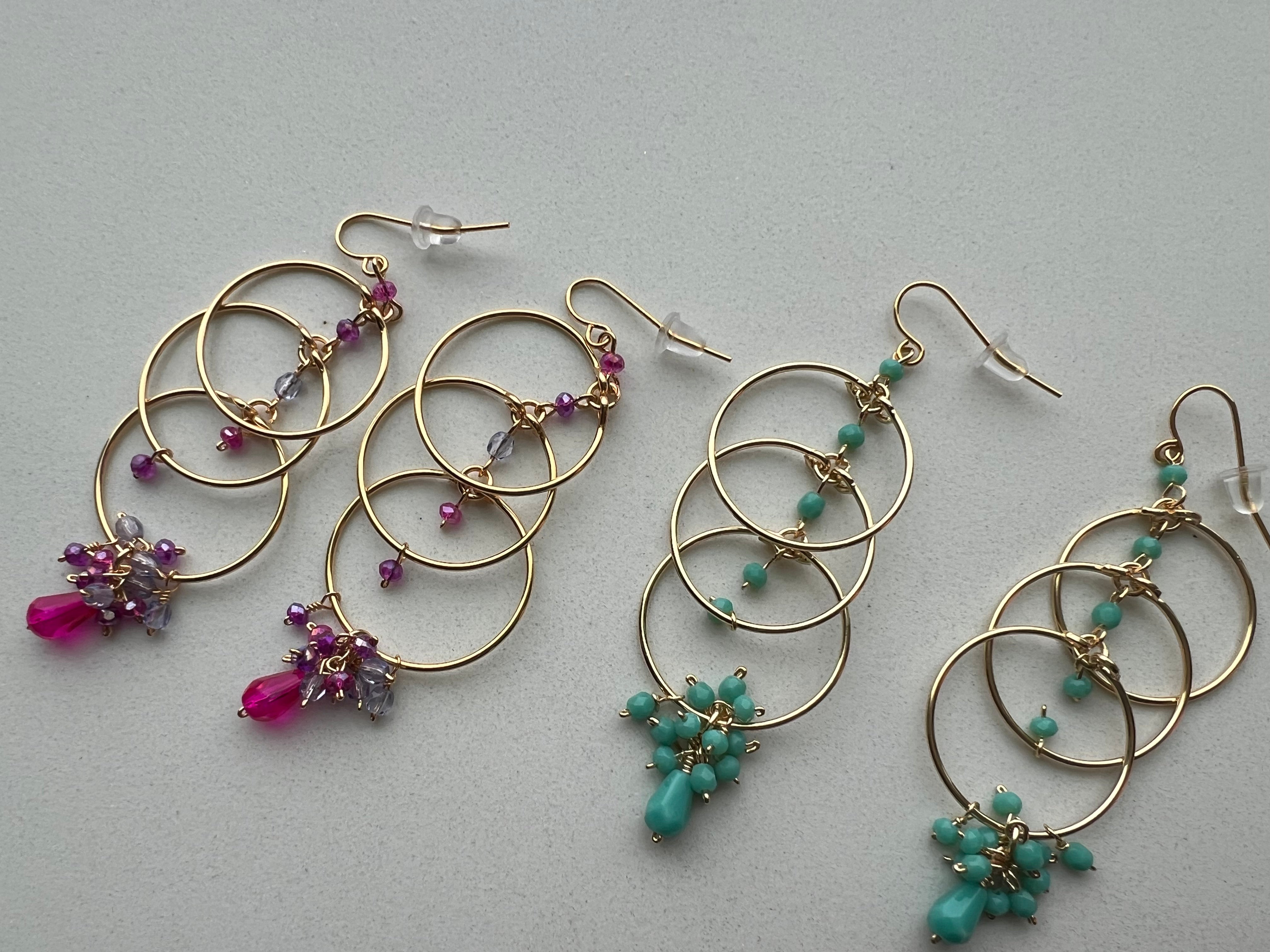 LA FINDS CLEOPATRA Handmade Czech Beaded Hoops on Simply Obsessed