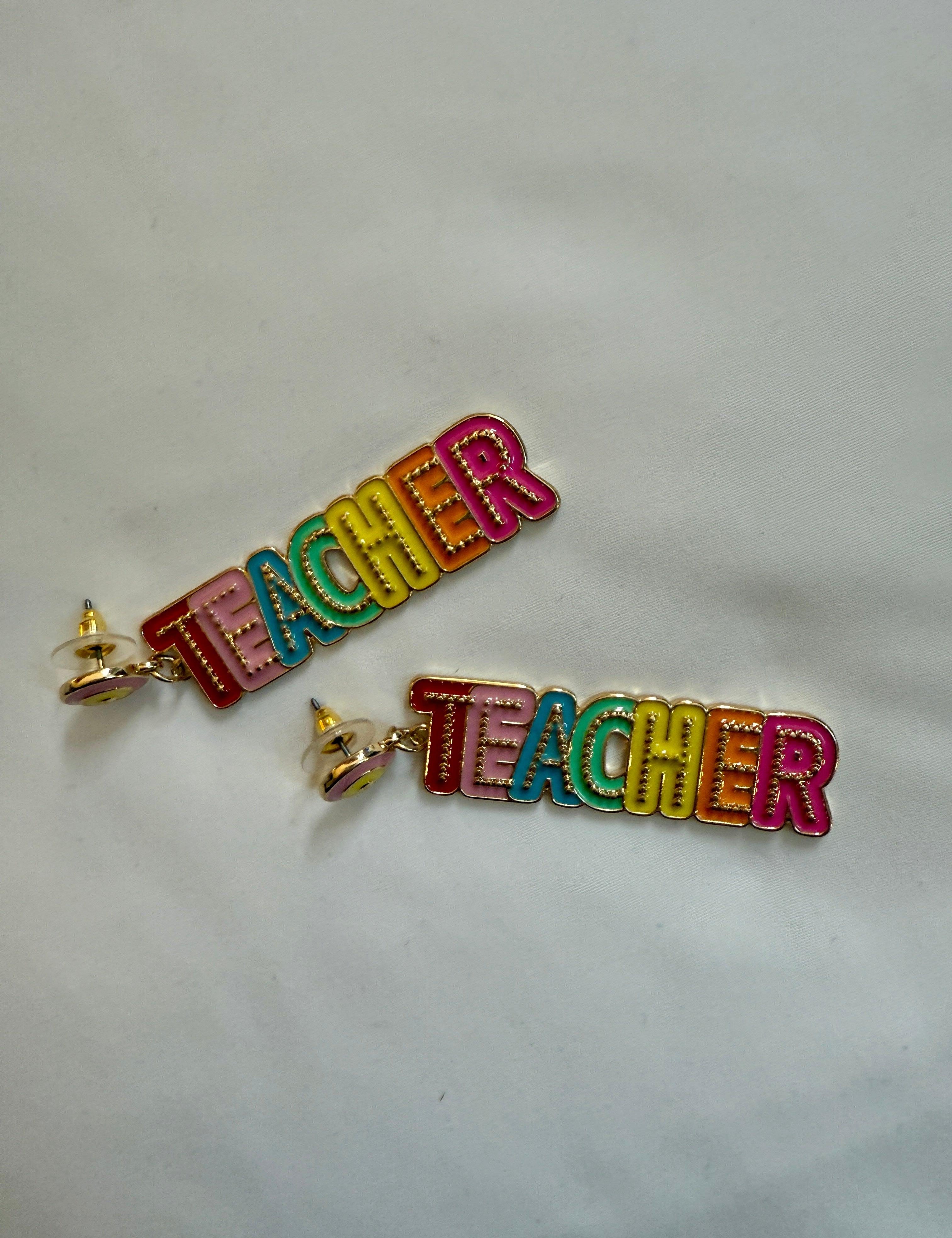 LA Finds Colorful Teacher Post Earrings on Simply Obsessed