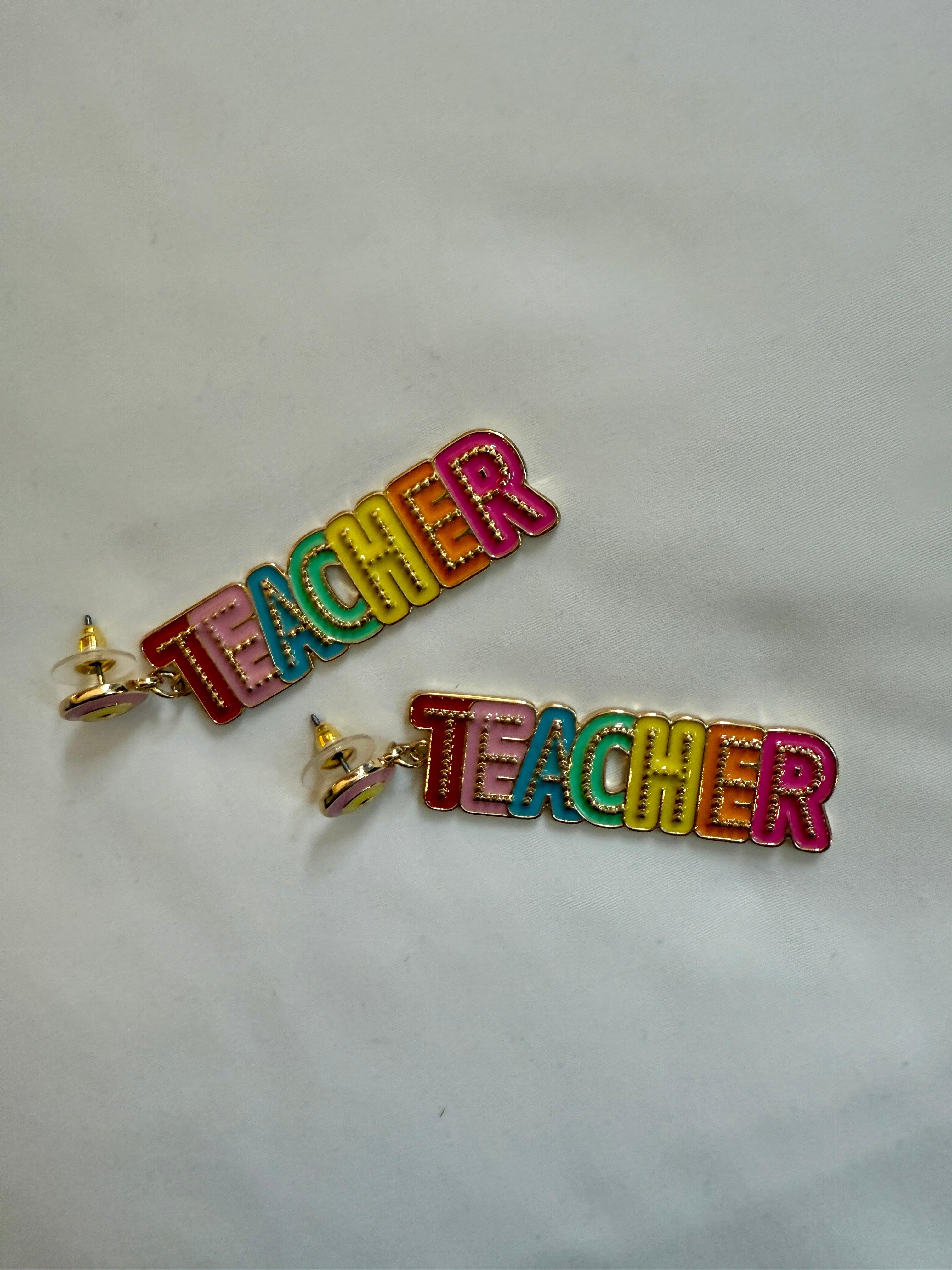 LA Finds Colorful Teacher Post Earrings on Simply Obsessed