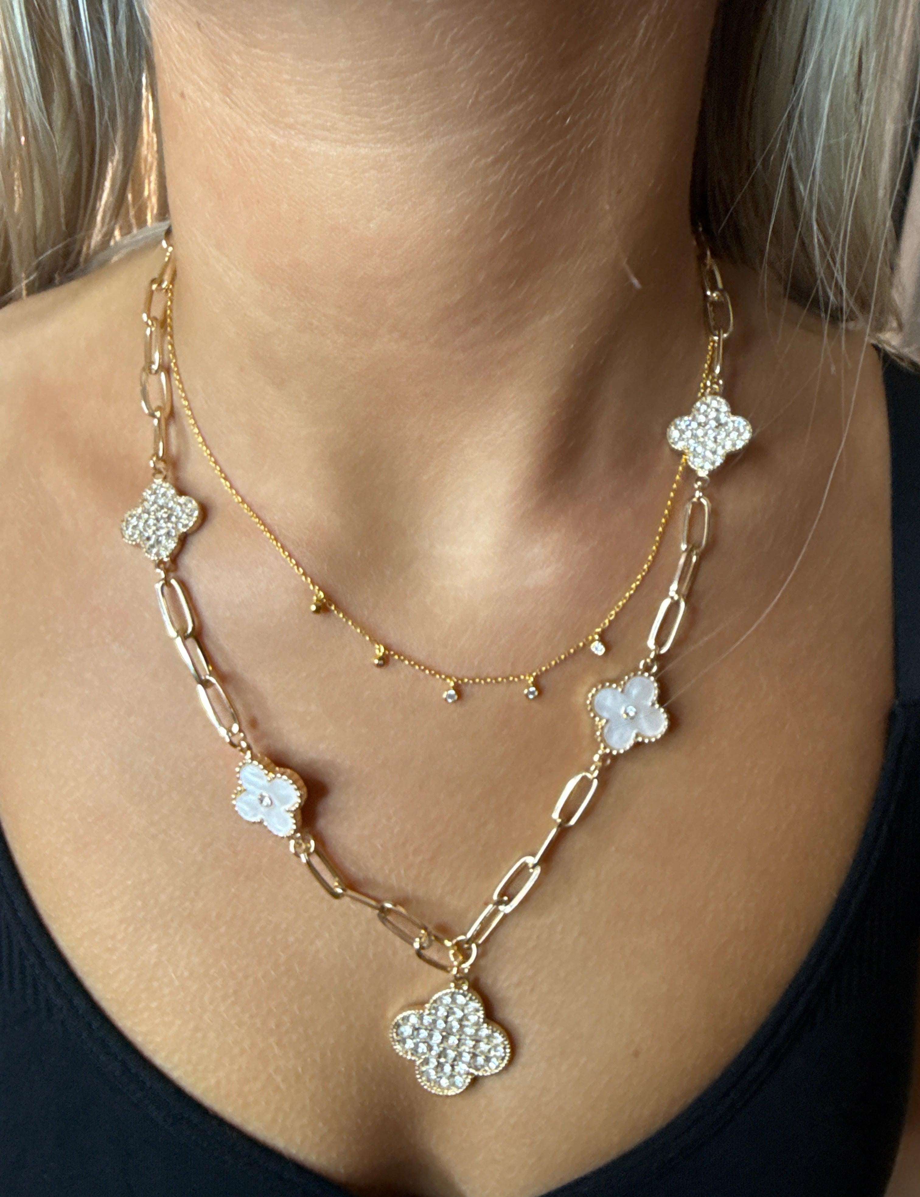 LA Finds Crystal Clover Necklace on Simply Obsessed
