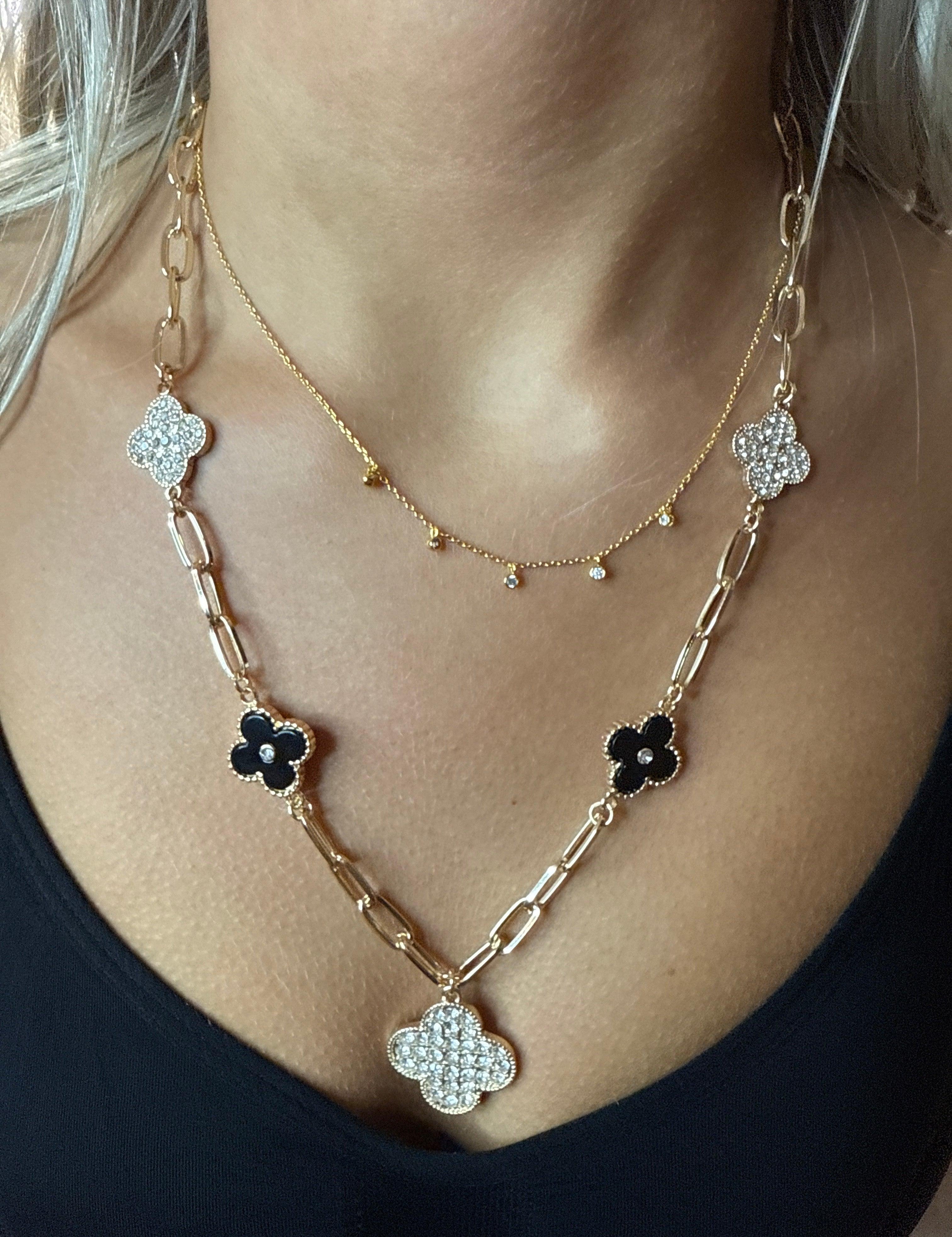LA Finds Crystal Clover Necklace on Simply Obsessed