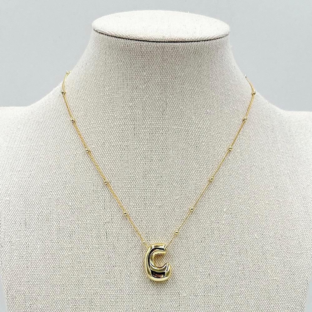 LA Finds Gold Bubble Letter Necklaces on Simply Obsessed