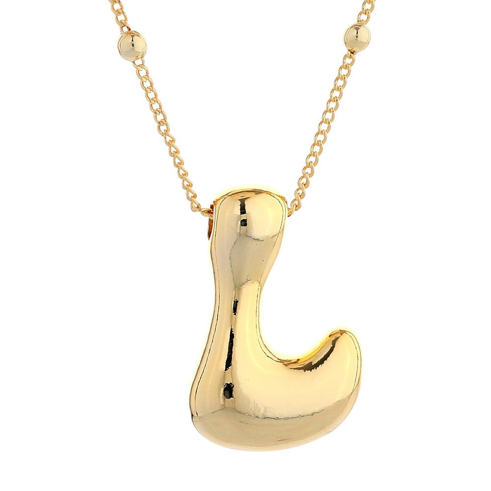 LA Finds Gold Bubble Letter Necklaces on Simply Obsessed