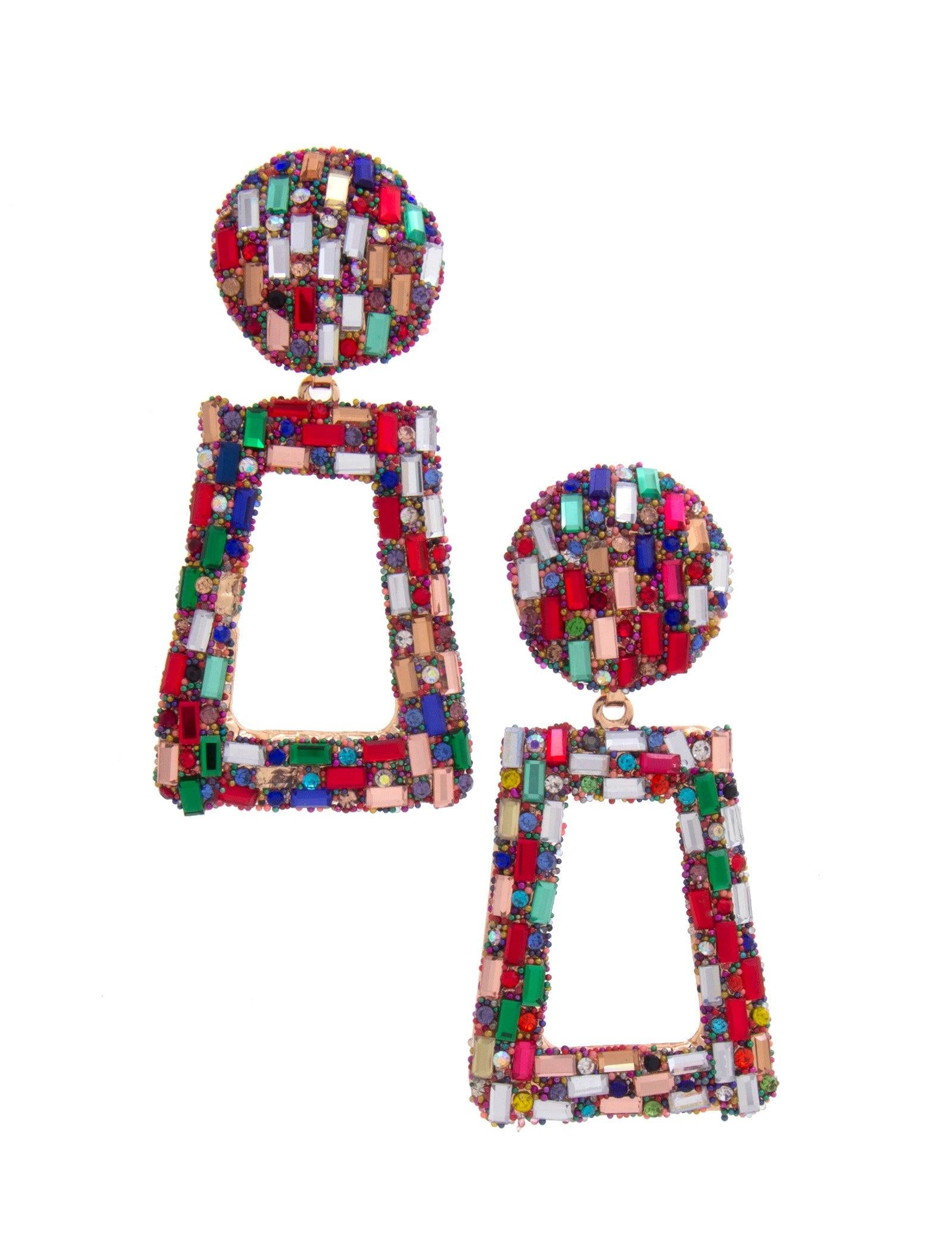 LA Finds Multi Gem Earrings on Simply Obsessed