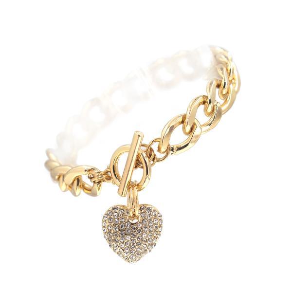 LA Finds Pave Crystal Heart Bracelet on Simply Obsessed