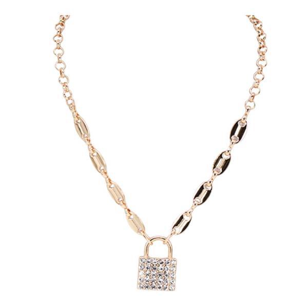 LA Finds Pave Crystal Lock Necklace on Simply Obsessed