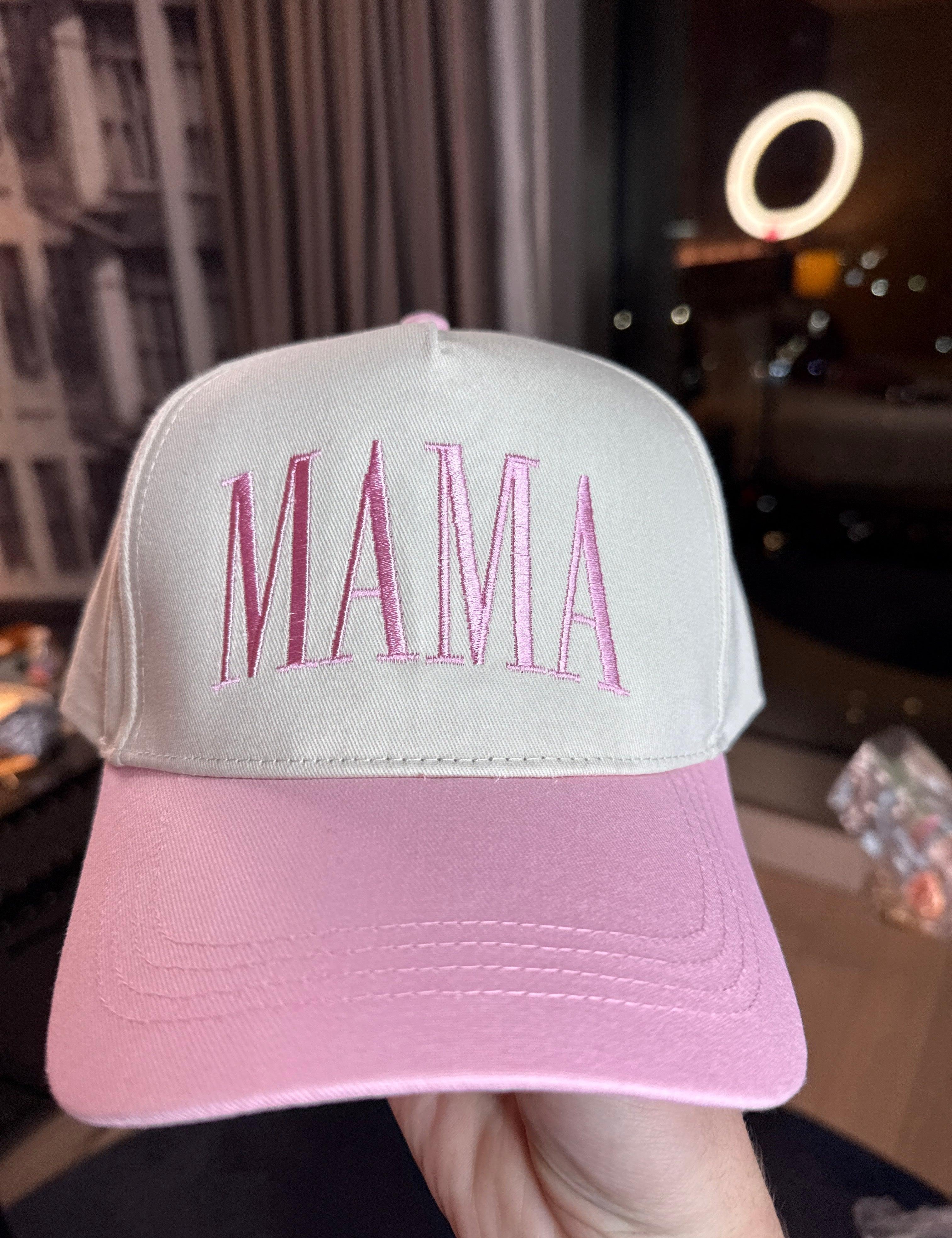 LA Finds Pink Embroidered MAMA Hat on Simply Obsessed