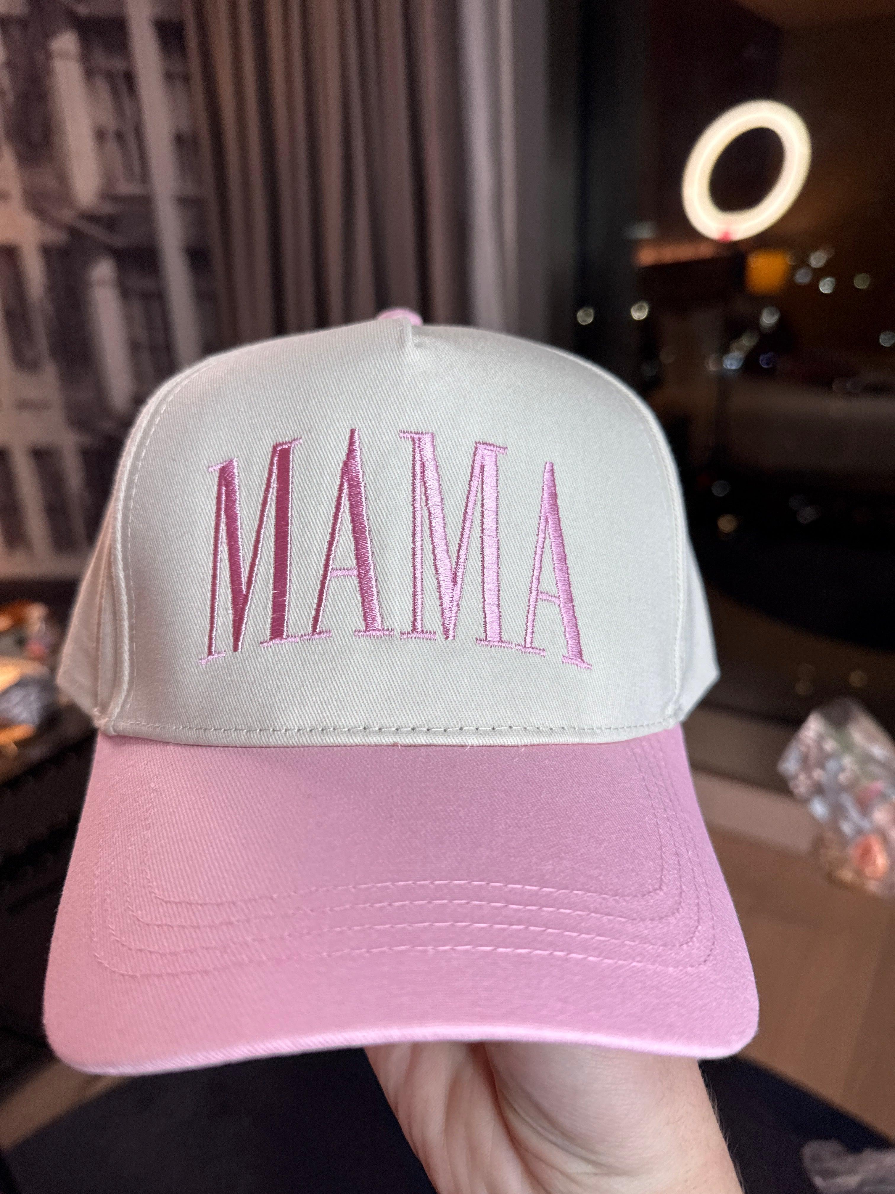 LA Finds Pink Embroidered MAMA Hat on Simply Obsessed
