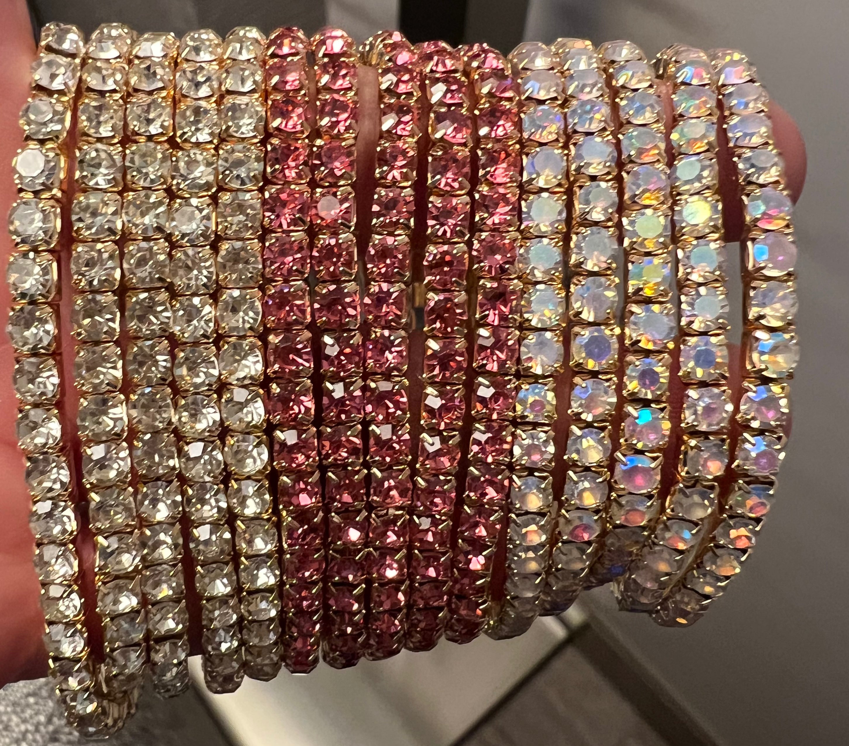 LA FINDS Rhinestone Stretchy Bracelets Set of 5 on Simply Obsessed