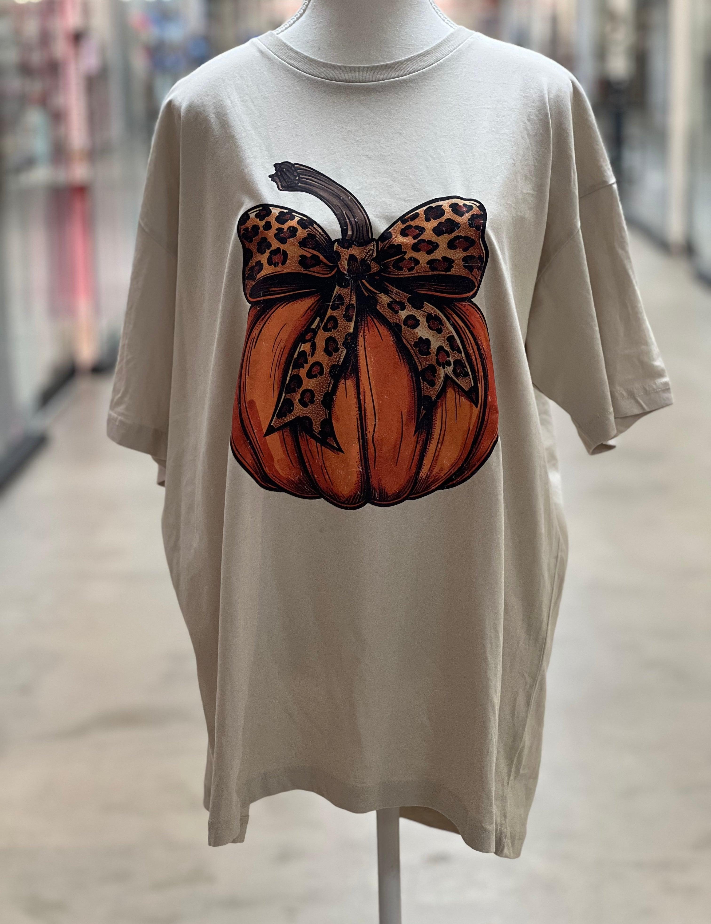 Leopard Bow Pumpkin Tee on Simply Obsessed