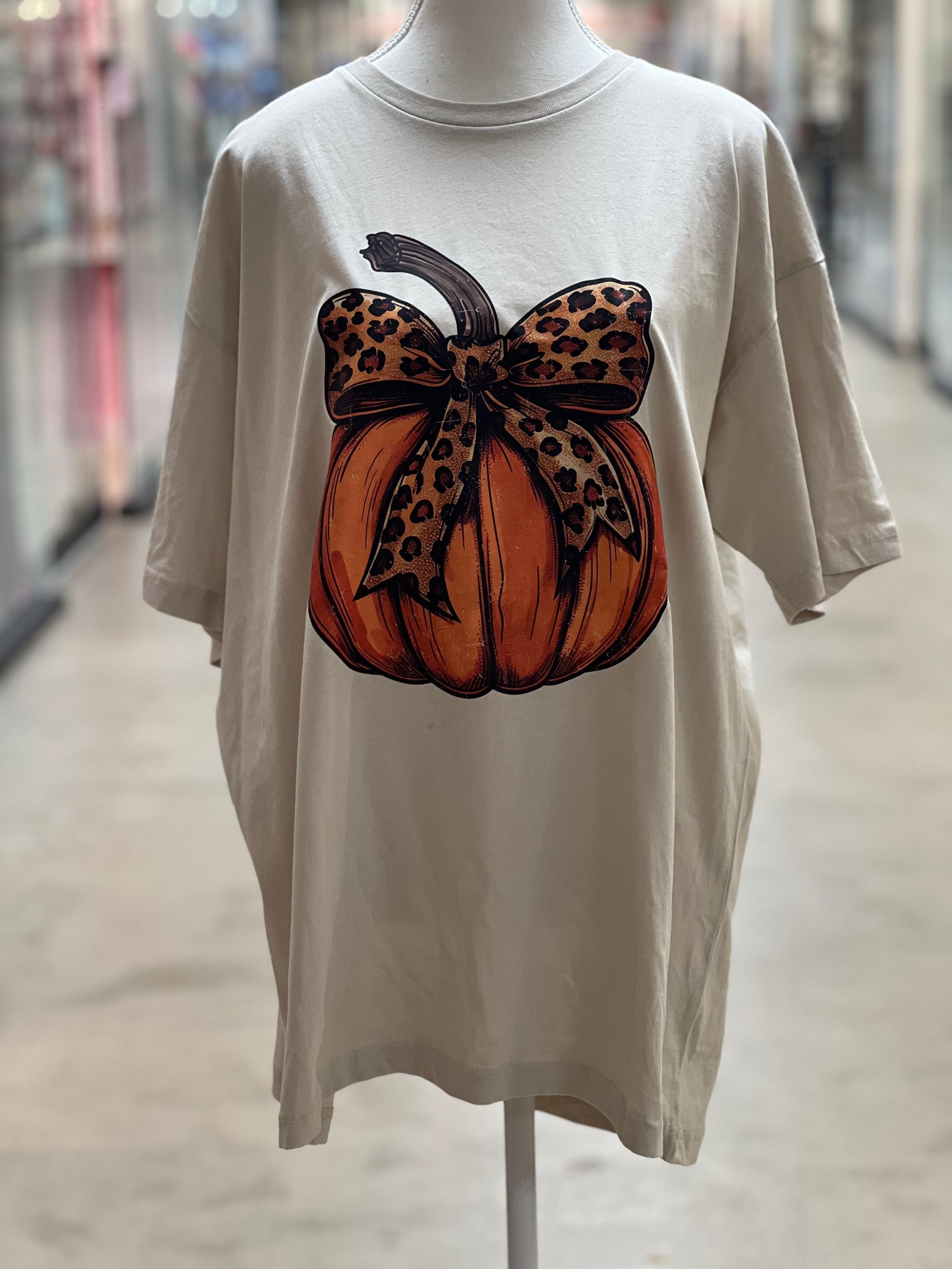 Leopard Bow Pumpkin Tee on Simply Obsessed