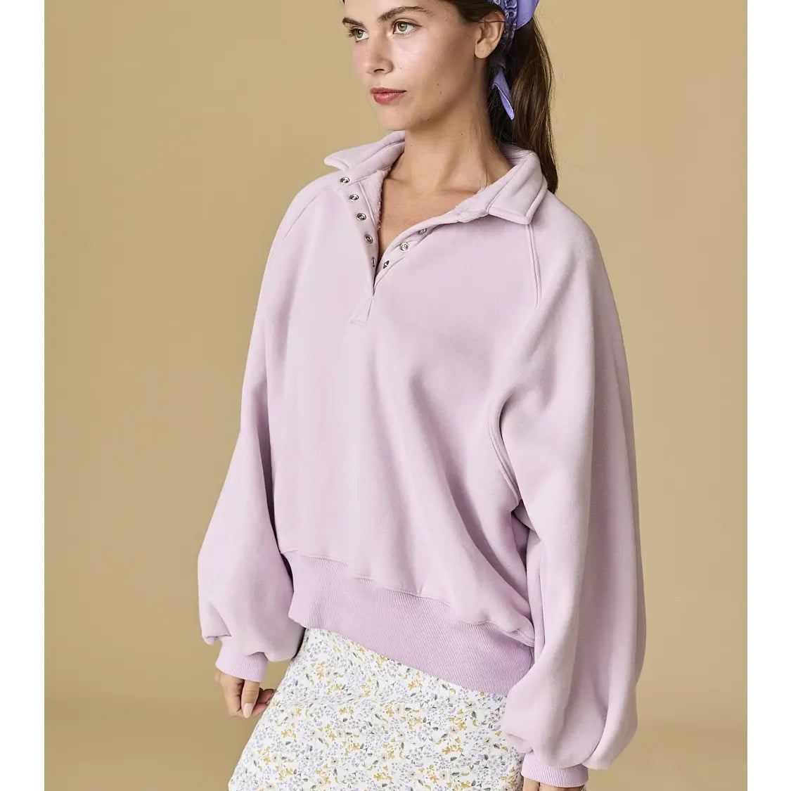 PAPERMOON Piper Snap Button Collared Sweatshirt **NEW COLORS** on Simply Obsessed