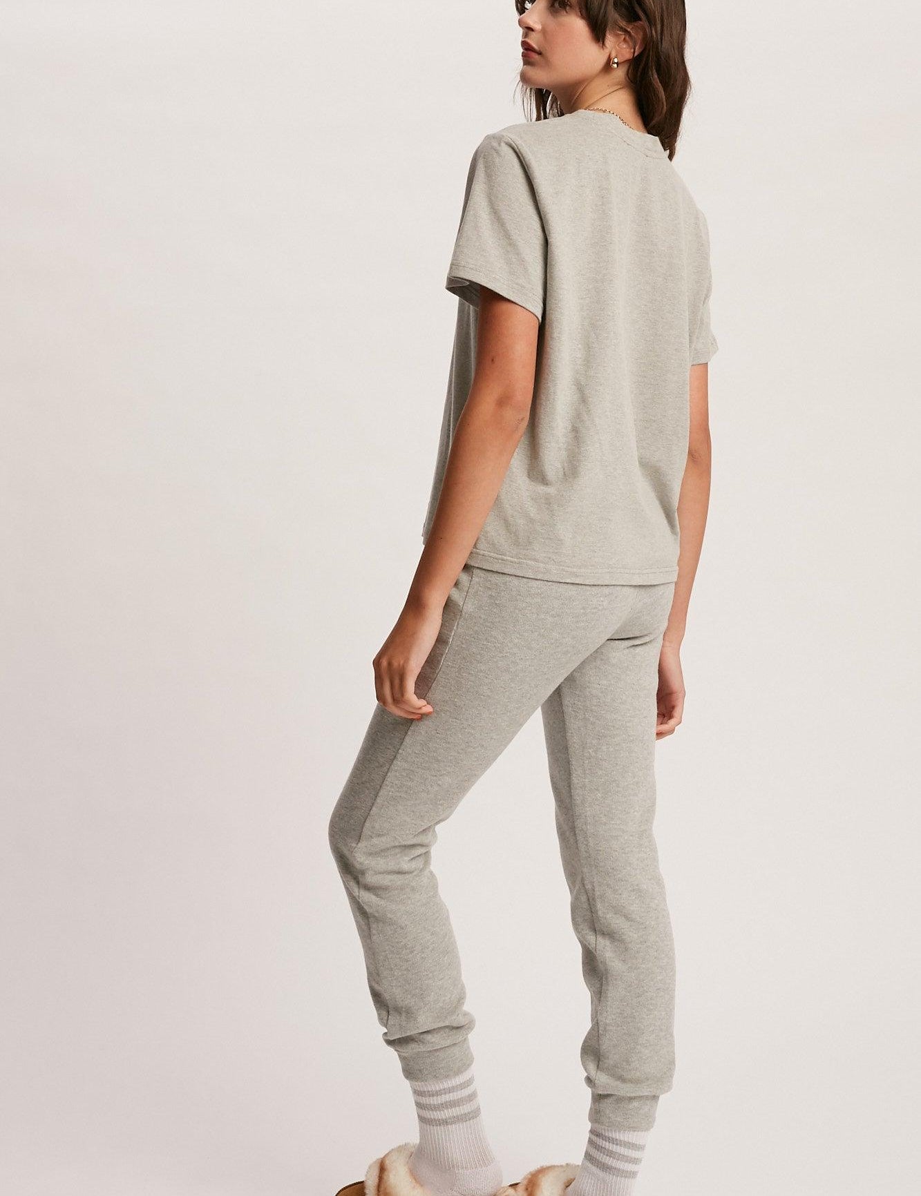 LISTICLE Cotton T-Shirt Sweatpant Set - HEATHER GREY on Simply Obsessed